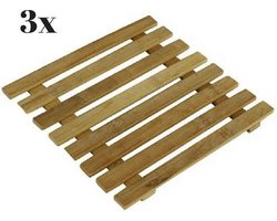 Onderzetters voor pannen 3x bamboe | Placemat | Onderzetter hout | Bescherming