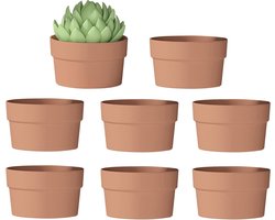 Ondiepe Succulenten Potten - Klei Bloempotten - Binnen Buiten Planten - Ademend Terracotta Materiaal - 5 Inch Diameter - Terracotta