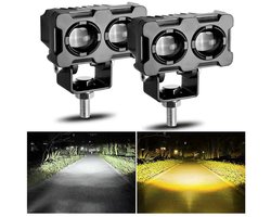 Oneay 1 paar LED-spotlights voor motorfietsen – robuuste en duurzame lampen, speciaal ontworpen voor elektrische voertuigen, die superieure offroad-verlichting bieden voor verbeterde zichtbaarheid; stijlvol ontwerp voor motorfietsen en ATV's.