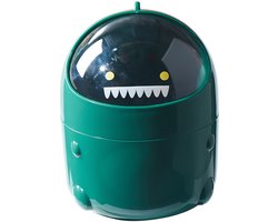 Oneay Bureauprullenbak, schattige en creatieve opbergdoos voor prullen, plastic prullenbak, geschikt voor keuken, kantoor, badkamer, kaptafel (groen)