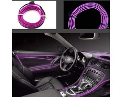Oneay Interieurverlichting, EL-kouddraadlampen, neon sfeerverlichting, lichtgevende knipperende elektroluminescentielampen, speciaal ontworpen voor auto-interieurafwerking (3 meter/9 voet, Roze).