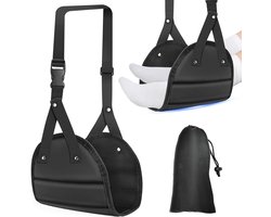 Oneay Reisvoetenbankje/beensteun/hangmat, zwart vliegtuigvoetenbankje/beensteun/hangmat, reisaccessoire/hulpmiddel, kan onder een tafeltje worden geplaatst, geschikt voor lange vluchten en opbergruimte onder de stoel in het vliegtuig.