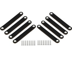 Oneay Set van 8 leren meubelgrepen, moderne stijl, voor lades, aktetassen, koffers, kasten en dressoirs – Zwart