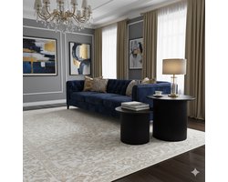 OneCell Bijzettafel - Luxe - Modern, bijzettafel, geribbeld voor slaapkamer, woonkamer (zwart)