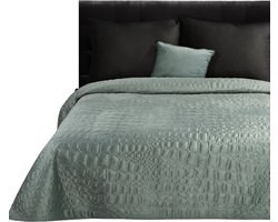 Oneiro’s luxe CROCO Beddensprei Mint groen - 280x260 cm – bedsprei 2 persoons - beige – beddengoed – slaapkamer – spreien – dekens – wonen – slapen