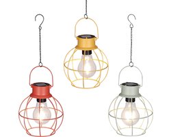 Oneiro’s Luxe Dominic solar lamp geel l.groen roze 3 assorti - H22xD14cm - op Zonneenergie - Warm wit - Tuinverlichting - Lichtsnoer voor buiten - zwart - prikspot - zonne-energie – LED – zomer – tuinverlichting – solarlamp