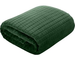 Oneiro’s Luxe Plaid CINDY Type 2 groen - 170 x 210 cm - wonen - interieur - slaapkamer - deken – cosy – fleece - sprei