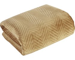 Oneiro’s luxe SOFIA Beddensprei Goud - 230x260 cm – bedsprei 2 persoons - goud – beddengoed – slaapkamer – spreien – dekens – wonen – slapen