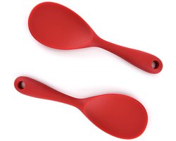 ONF3 - Serveerlepel - Silicone Rijstlepel - Duurzaam en veelzijdig - Rood - Kooklepel voor aardappelpuree - Geschikt voor kleverige rijst