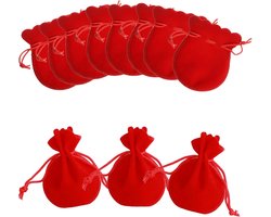 ONF3 - Velvet Bags - Sieraden - Fluweel - Opbergtasjes - Rood - Juwelen - Kleine cadeaus - Krassen voorkomen