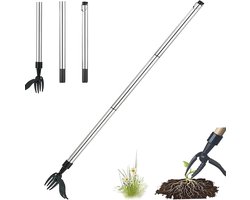 Onkruidsteker - Staande onkruidtrekker met handvat - Aluminium - Staand Gazon Tuingereedschap - Afneembaar - Handmatige onkruidverwijderaar en grijper - Geen buigen voor het verwijderen - Geschenken van de tuinier - Voor tuinen, moestuinen en gazons