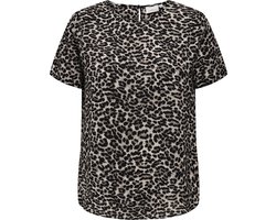 ONLY CARMAKOMA CARVICA LIFE SS TOP WVN NOOS Dames Panterprint Top - Maat 44