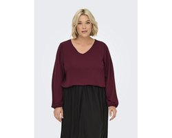 ONLY CARMAKOMA - CARVICA L/S V-NECK TOP WVN NOOS Dames T-shirt