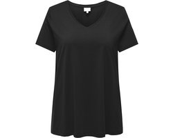 Only Carmakoma T-shirt Carbonnie Life S/s V A-shape Tee No 15322776 Black Dames Maat - W46 X L48