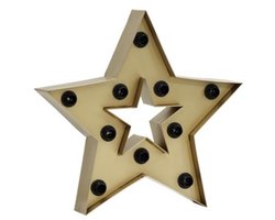 Only Natural fantastische grote letter lamp verlichting vintage stijl antiek koper 56 cm Ster op metalen standaard