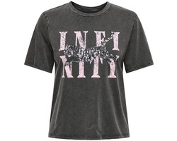 ONLY ONLLUCY LIFE S/S TIGERS TOP BOX JRS Dames T-shirt - Black Infinity