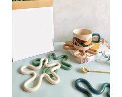 Onregelmatige Silicone Geïsoleerde Placemats Koffie Onderzetters Hoge Temperatuur Bestendig Huishouden Keuken Kom Onderzetters Pot Onderzetters 6st