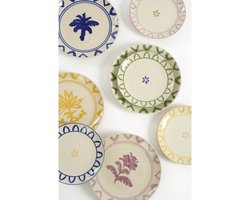 Ontbijtborden – Set van 4 | Meerkleurig Steengoed