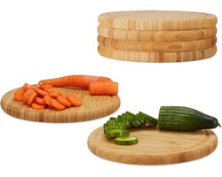 ontbijtplanken - set van 6 - 25 cm - bamboe - serveerplank