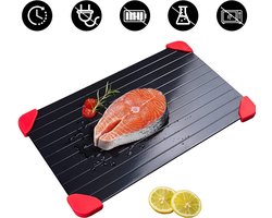 Ontdooiplaat - Snijplank - Keuken - Voedsel - Metaal - Voedselverspilling - Ontdooiplank - Vlees Ontdooien - Zwart