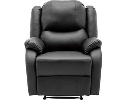 Ontspannings Stoelen Ligstoelen Uittrekbare TV-stoelen met voetsteun Zwart PU