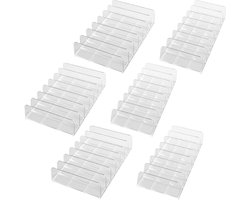 Oogschaduw-organizer met 7 vakken voor make-up op je tafel - Set van 6 - Transparant kunststof - Pallethouder