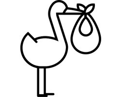 Ooievaar met baby -- Muurdecoratie Interieurinrichting Woondecoratie Woondeco Babyshower Baby Geboorte Ooievaar met Kindje Jongen Meisje Geboorte Aankondiging BabyBorrel Baby Birth Zwanger Kraambed Kinderkamer Origineel Uniek Cadeau Aankondiging