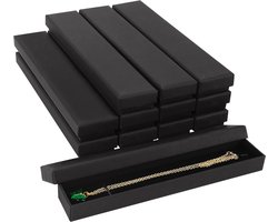 Oorbellen display dozen - Sieraden opbergsysteem - 12 stuks - Zwart - Kartonnen juwelendoosjes met schuim - Geschikt voor oorbellen, kettingen, armbanden en ringen - 21 x 4 x 2 cm