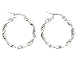 Oorbellen Draai - Oorringen - RVS - 2,5 cm - Zilverkleurig