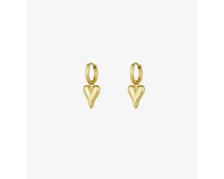 oorbellen met hartjes - Yehwang - Oorbellen dames - Gouden oorbellen - Stainless Steel - Waterproof - Goud/Gold - Kerst cadeau - Kerst sieraden - Sinterklaas cadeau - Moederdag - Valentijn