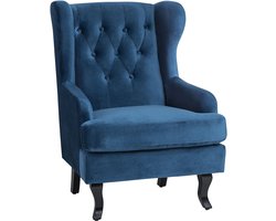 Oorfauteuil ALTA Fluweel Donkerblauw
