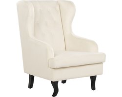 Oorfauteuil ALTA Fluweel Gebroken wit