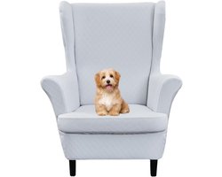 Oorfauteuil Hoezen - Stoelbekleding Bankovertrekken - Meubels Beschermen - Zelfnivellerend Elastiek - 95-110cm Hoogte - Wit