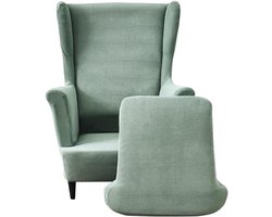Oorfauteuil Hoezen - Zetelovertrek Stoelovertrek - Meubels Beschermen - 2-Delig Ontwerp - Universele Maat - Zypresse Groen