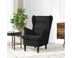 Oorfauteuil met voetenbank - Relaxstoel Fauteuil - Ontspannen Zitten - Zachte fluwelen bekleding - 74 x 84 x 100 cm