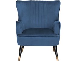 Oorfauteuil VARBERG Fluweel Donkerblauw
