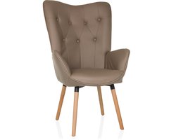 Oorfauteuil / vintage fauteuil HAVENIO I stof beige hjh LIVING