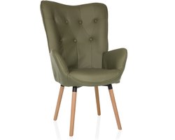 Oorfauteuil / vintage fauteuil HAVENIO I stof groen hjh LIVING