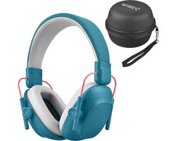 Oorkappen Kind Blauw - Inclusief Beschermhoes – Alle Leeftijden - Gehoorbescherming Kind 28dB Demping – Oorbeschermers Kinderen – WiseQ