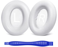 oorkussens voor Bose NC700 / 700 ruisonderdrukkende hoofdtelefoon, Aurivor lamsvel lederen oorkussenhoezen/kussenset met zacht traagschuim, verdikt comfort, scheurvaste naden (wit)