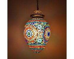 oosterse hanglamp glas mozaïek mango transparant multicolor nr.1