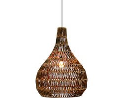 Oosterse hanglamp, Ibiza stijl wonen, Bohemium , handgemaakt design, Belvivere Banda Tria Wicker - Puur ambachtelijk Handgevlochten Rotan Hanglamp
