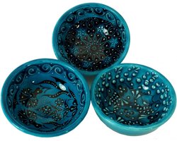 Oosterse Kom - Mok Schaal - Ontbijt Toevoegen - Handgemaakt Decoratief - 8 cm Diameter - Multicolor