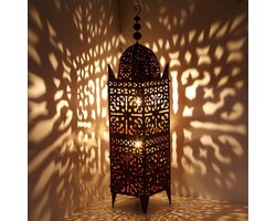 Oosterse Lantaarn - Marokkaanse Lamp Windlicht - Sfeerverlichting Creëren - Filigraan Handwerk - 136 cm x 33 cm - Roestbruin