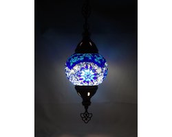 Oosterse mozaïek hanglamp blauw - Turkse mozaïek hanglamp blauw