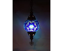 Oosterse mozaïek hanglamp blauw - Turkse mozaïek hanglamp blauw