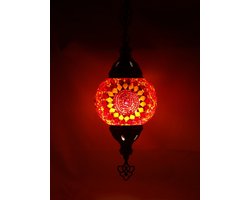 Oosterse mozaïek hanglamp rood/ oranje - Turkse mozaïek hanglamp rood/ oranje