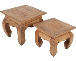 Oosterse opiumtafels natuur set van 2