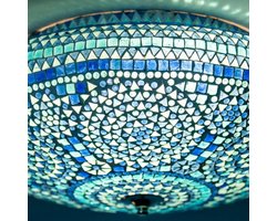 Oosterse plafonniere blauw TR 50 cm