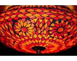Oosterse plafonniere oranje TD 24 cm